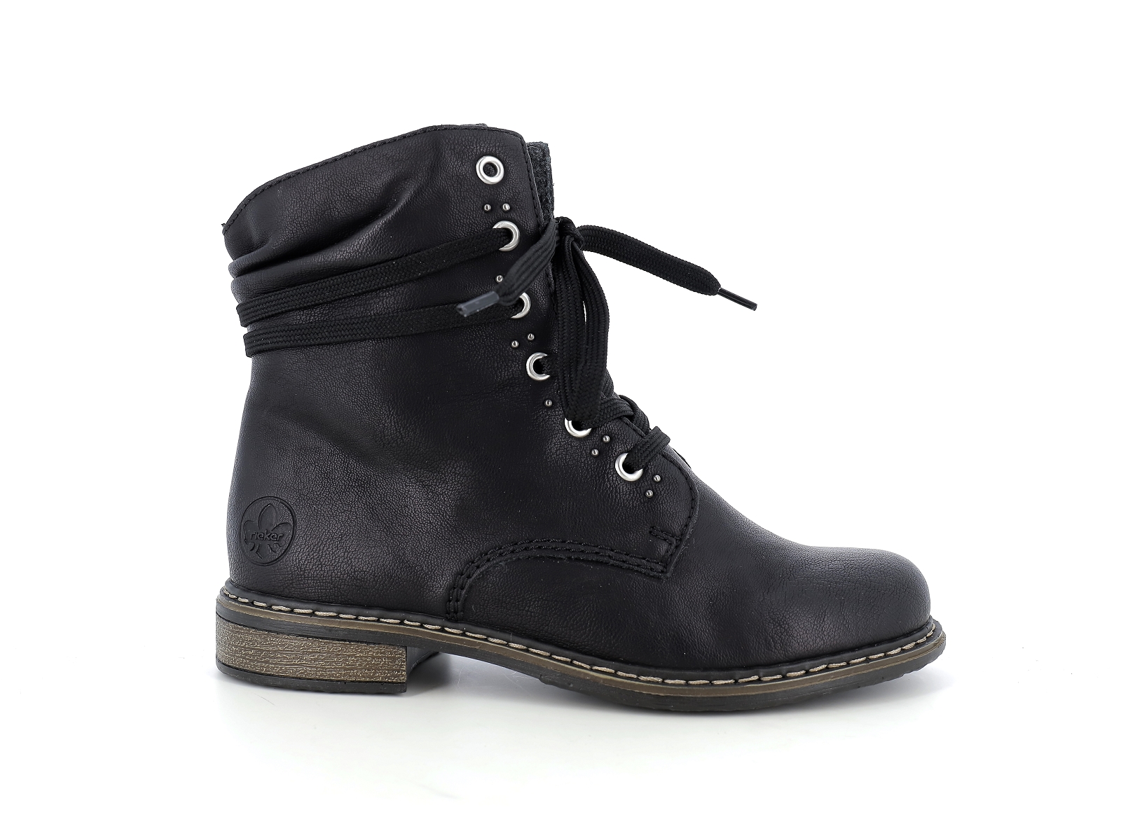 Rieker-71218 Synthétique Noir