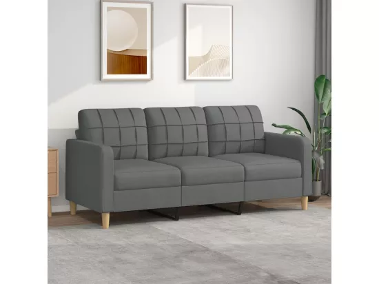 Canapé à 3 places Gris foncé 180 cm Tissu