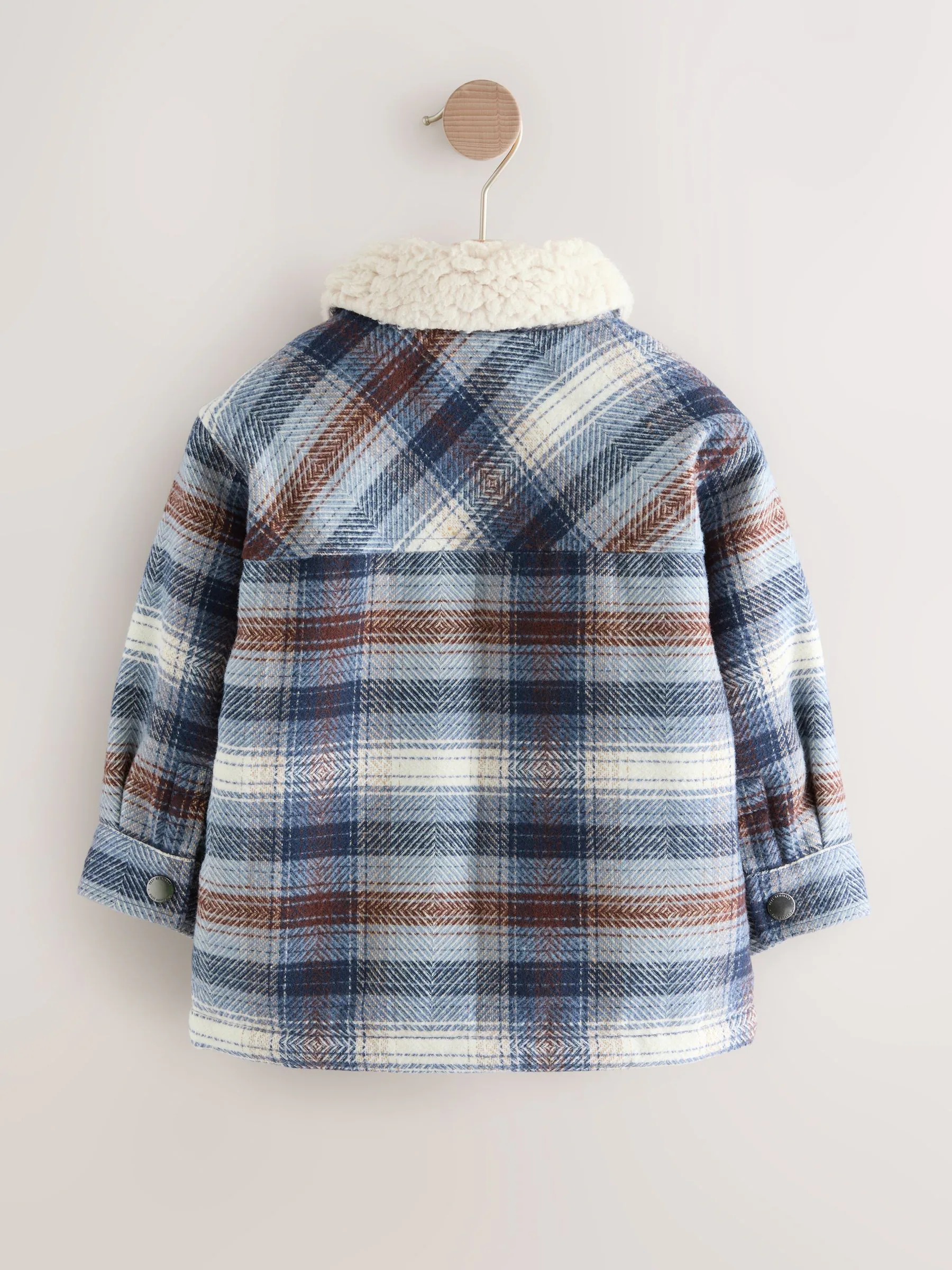 Blauw - Geruite shacket met borgvoering (3mnd -7jr)