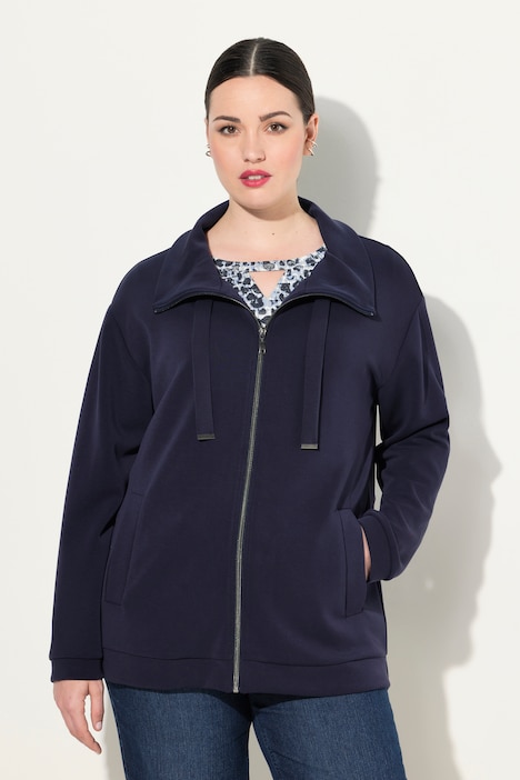 Sweatjacke, Stehkragen, Gummisaum, Modalmix