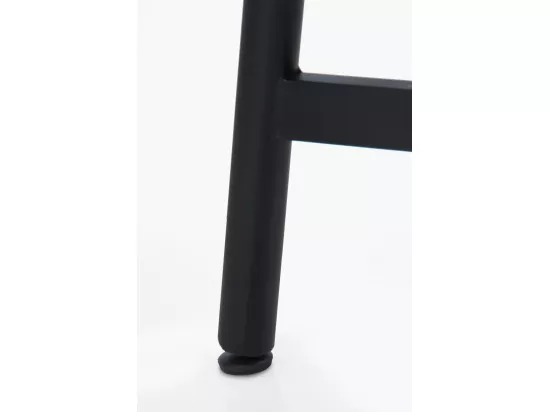 Table en bois recyclé 100 cm de diamètre avec pied en métal noir