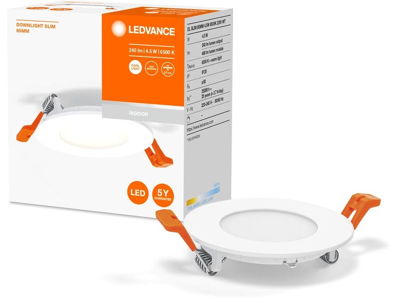 Ledvance Einbauleuchte Spot ultra slim, Ø 8.5 cm, 4.5W, 650 Leuchte zum Einbauen