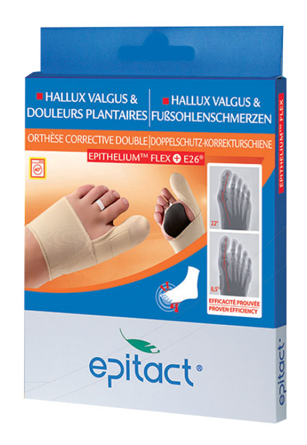Epitact flexible Doppelschutz Korrekturbandage Hallux valgus TAG<br>1 Stück, M 21.5-23cm, links