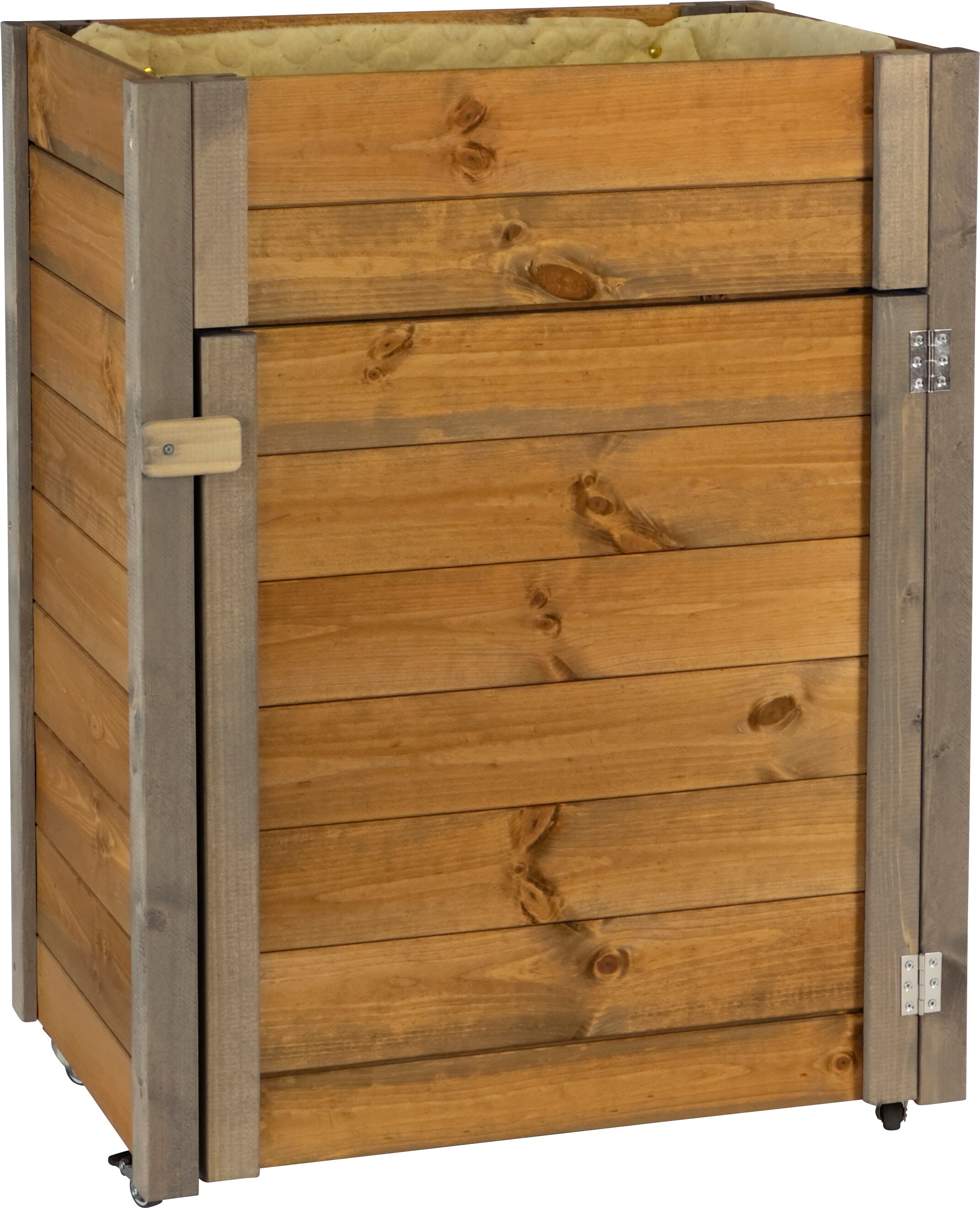 dobar Rollbarer Gartenschrank mit Wolle Abmessungen ca.: 60x40x80 cm natur Eckschutz