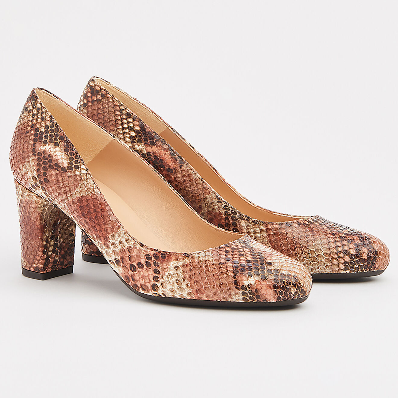 L.K. Bennett Escarpins en Cuir serpent Sersha roses - Talon 7 cm