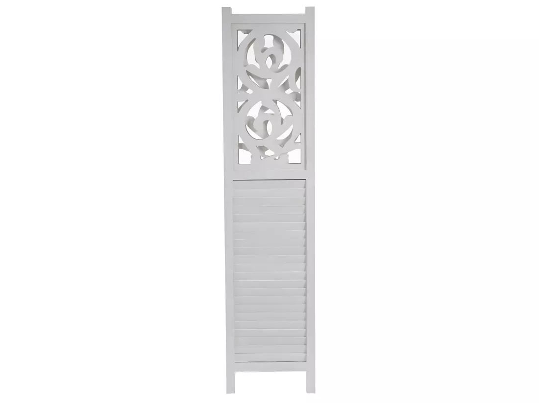 Paravent 4 panneaux en bois blanche 161 x 2 x 170 cm PAR04035