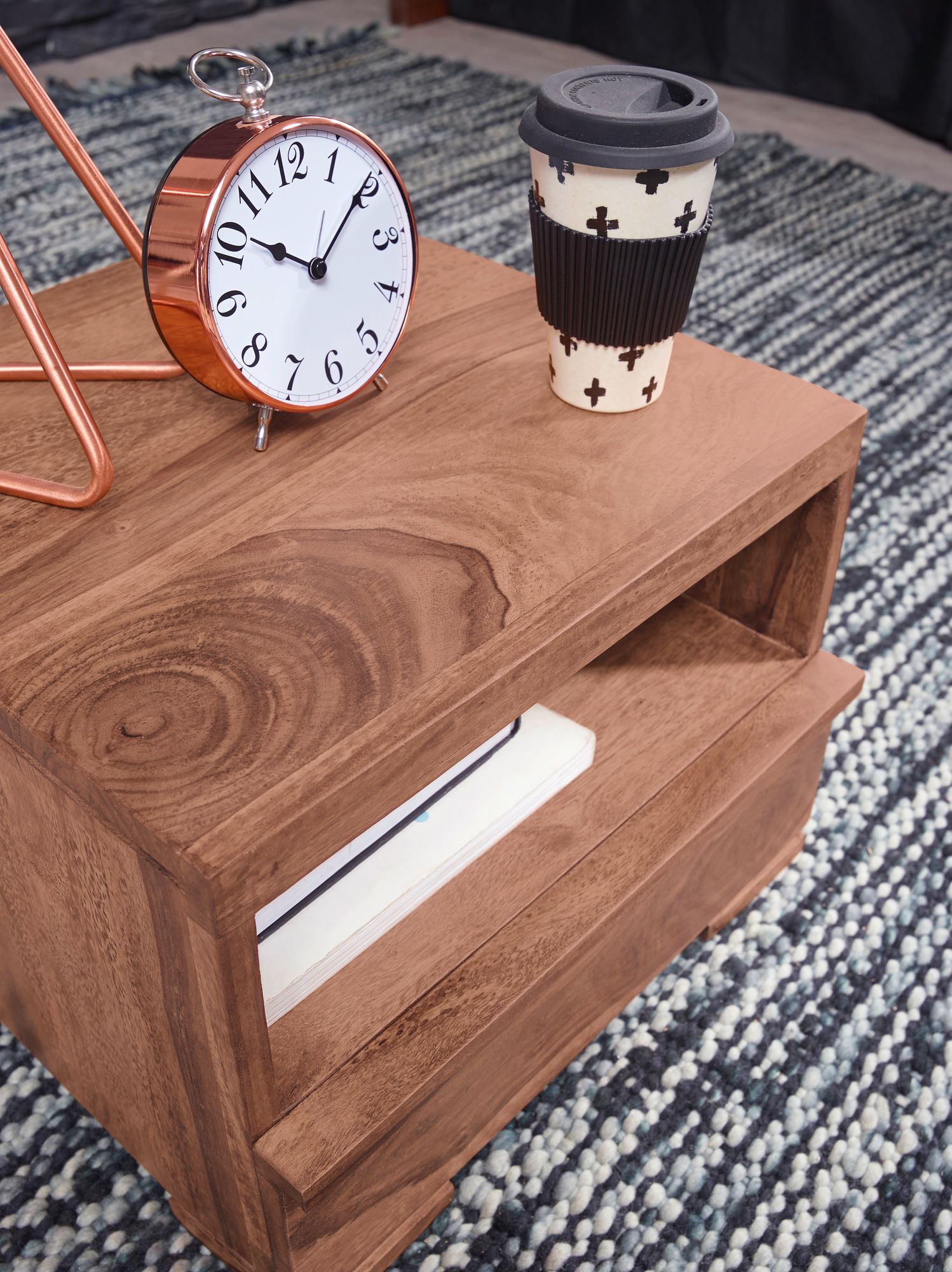 KADIMA DESIGN Nachtkonsole NAKO Massivholz: Schublade, Ablage, Landhausstil, pflegeleicht, montiert geliefert