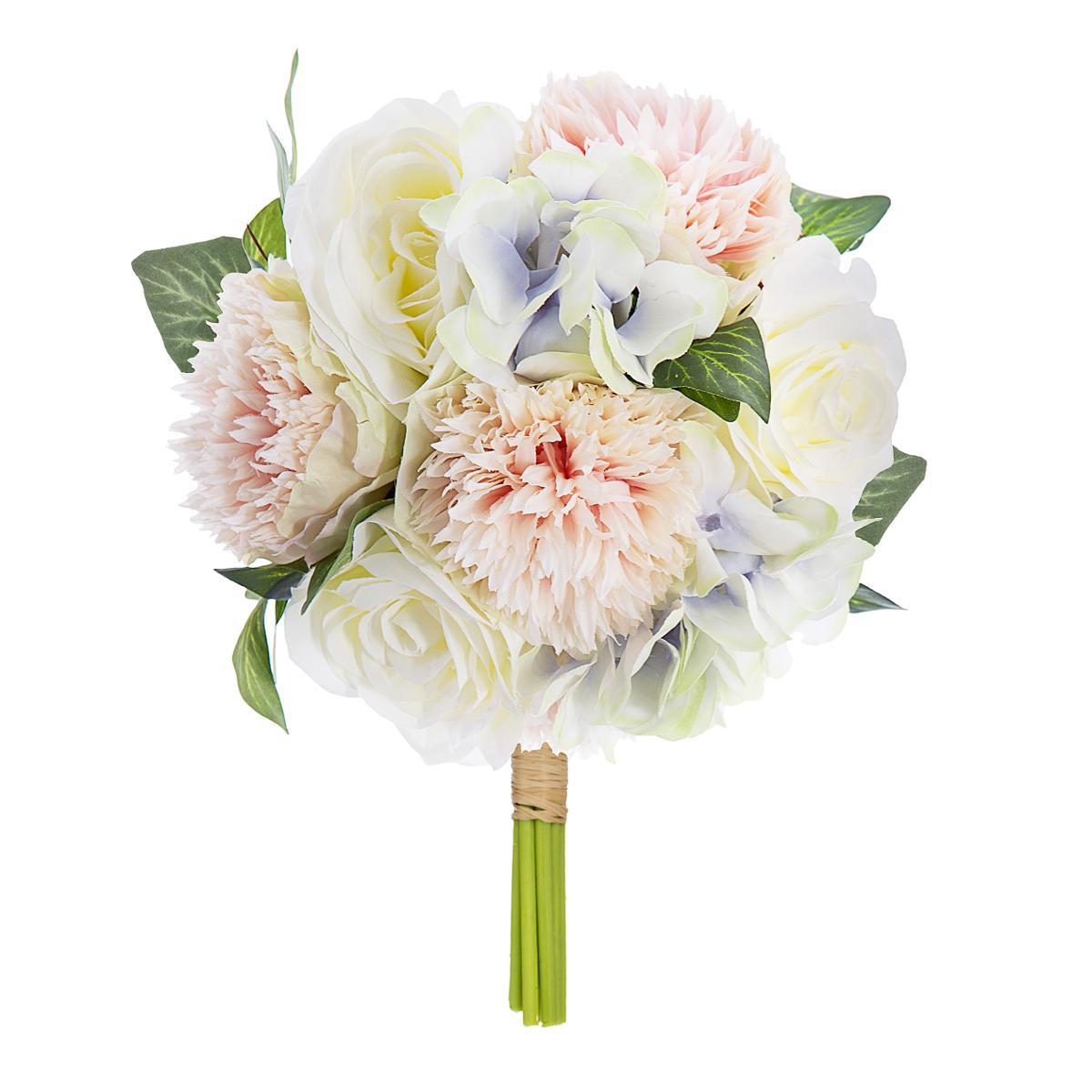 BOUQUET COMPOSE OEILLETS H.26CM