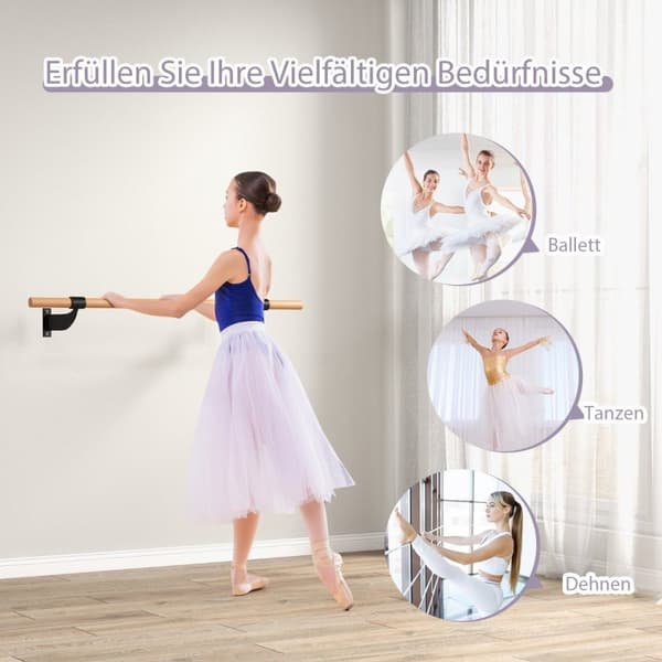 120 cm lang dansebar Veggmontert ballettbar Ballettutstyr Fast høyde treningsbar