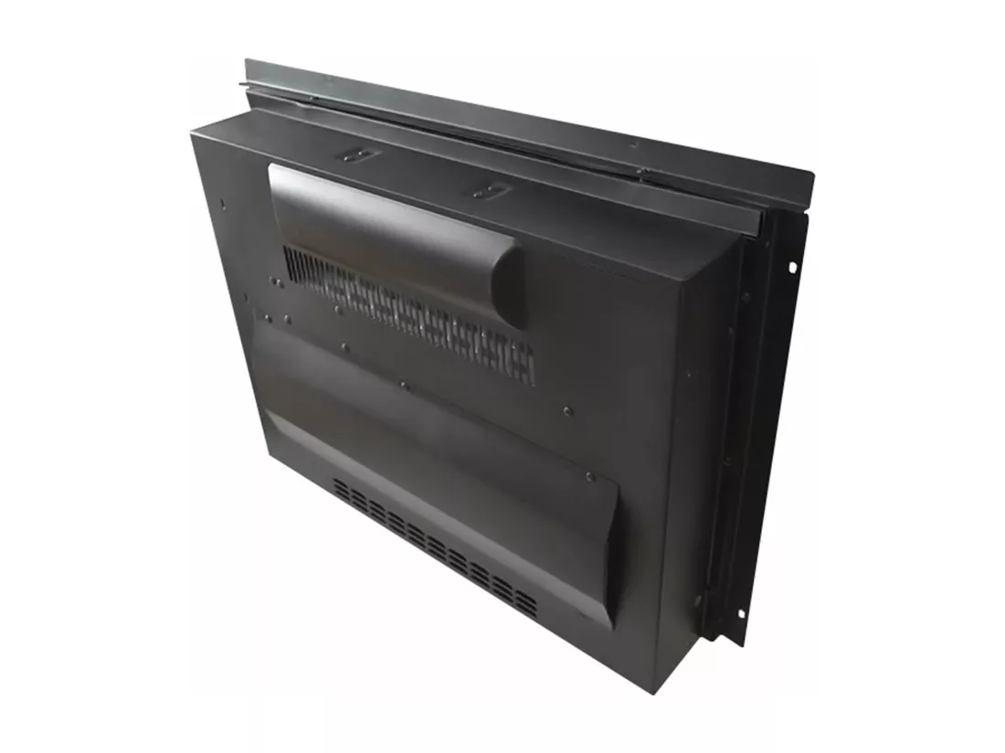 Cheminée électrique 2000W en verre trempé noir avec télécommande