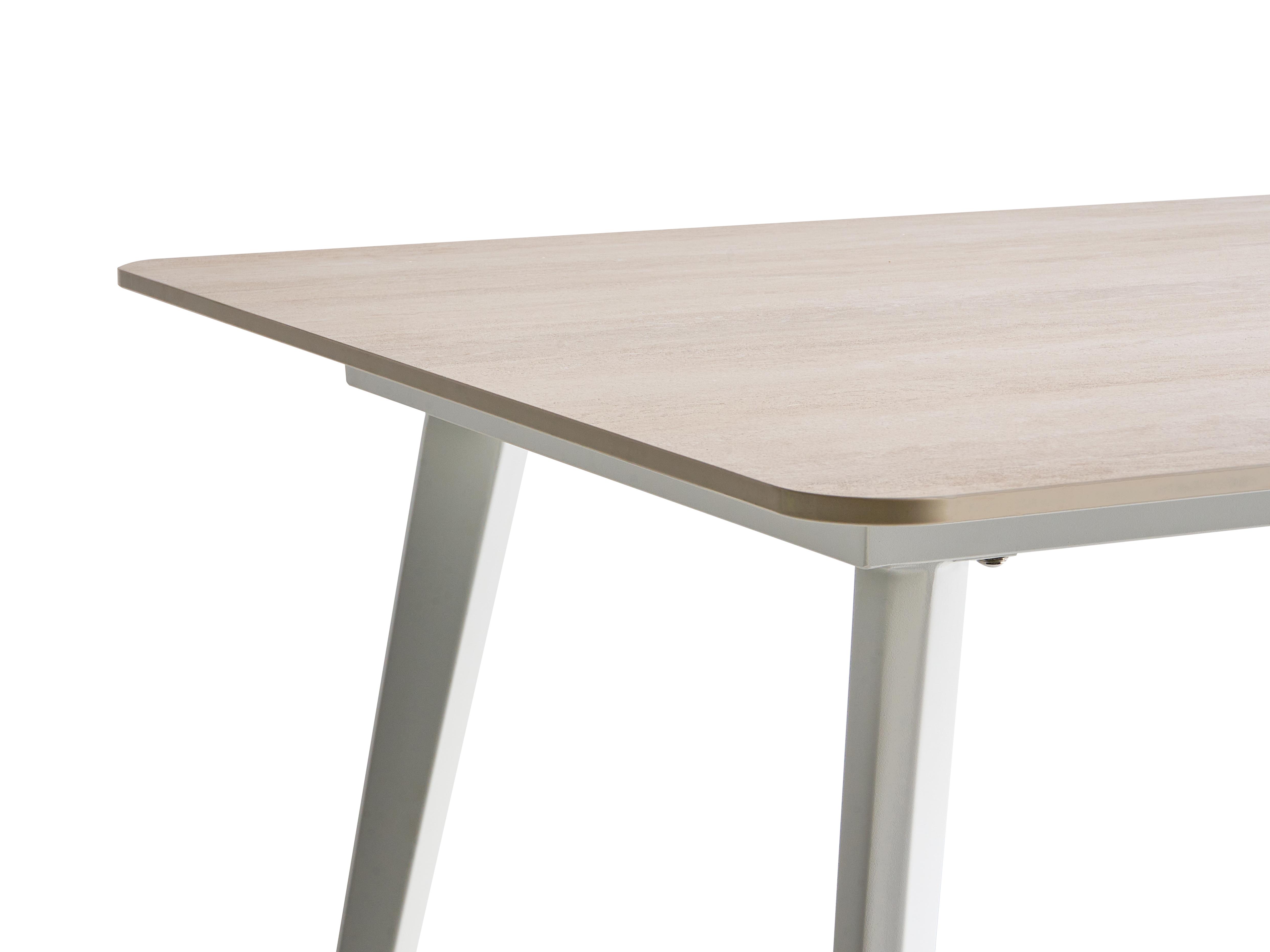 Tuin eettafel RODALLO 160 cm 90 cm Steen Travertijn-effect