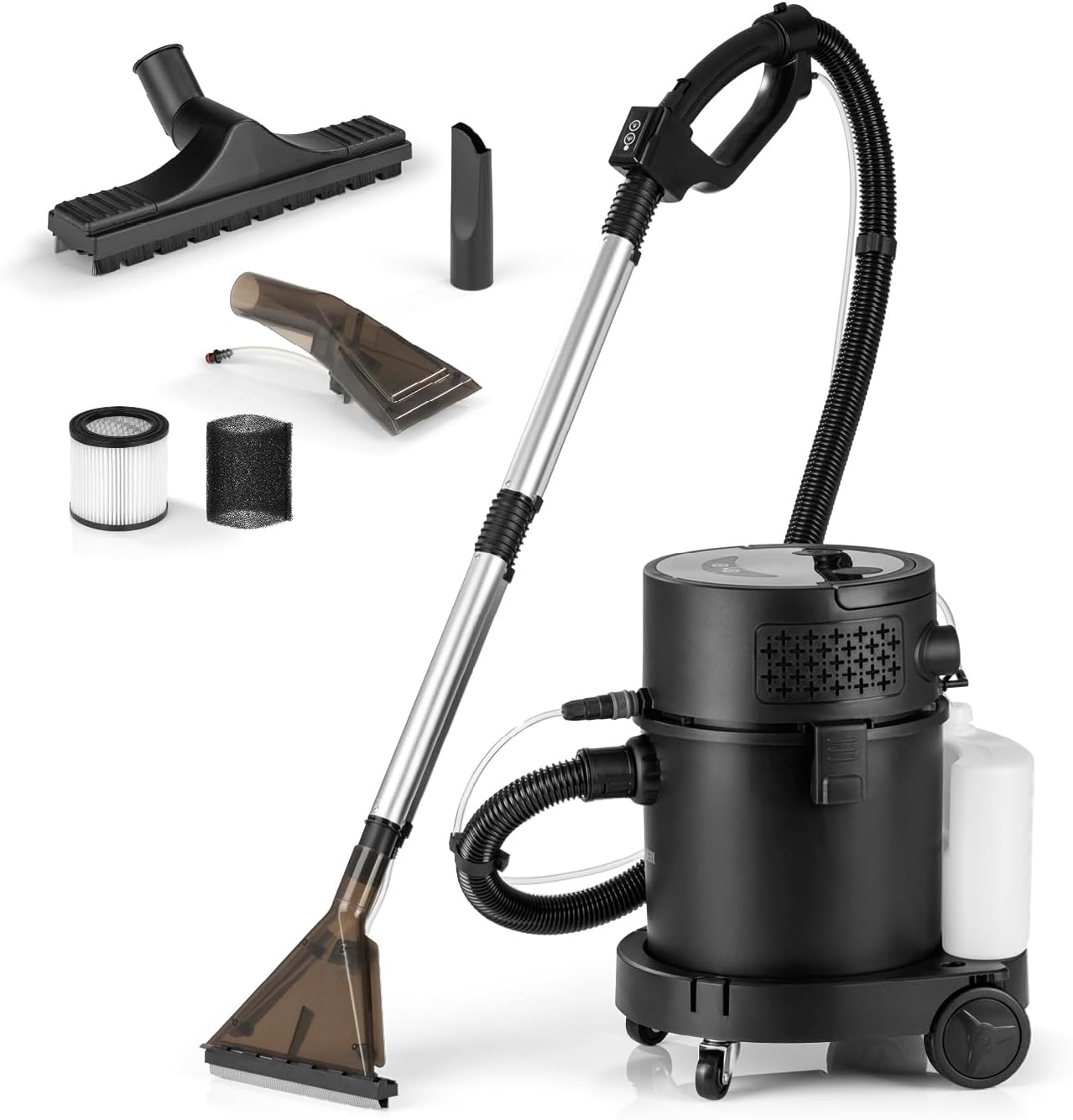 Sprüh- und Waschsauger für hygienische Sauberkeit bis in die Fasertiefe | Inkl. Shampoo | Entfernt hartnäckige Flecken & trocknet schnell | Ideal für Teppiche, Hartböden & Polster [1200 Watt]