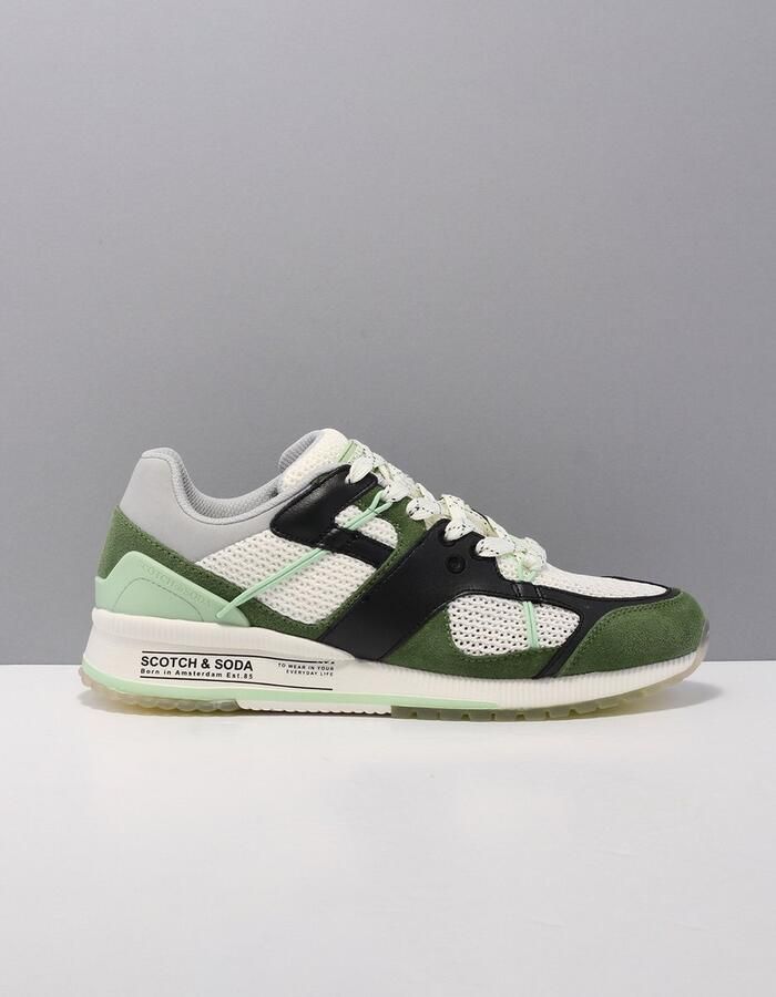 Scotch & Soda vivex 12a sneakers heren groen 24839937 s771 green multi suede