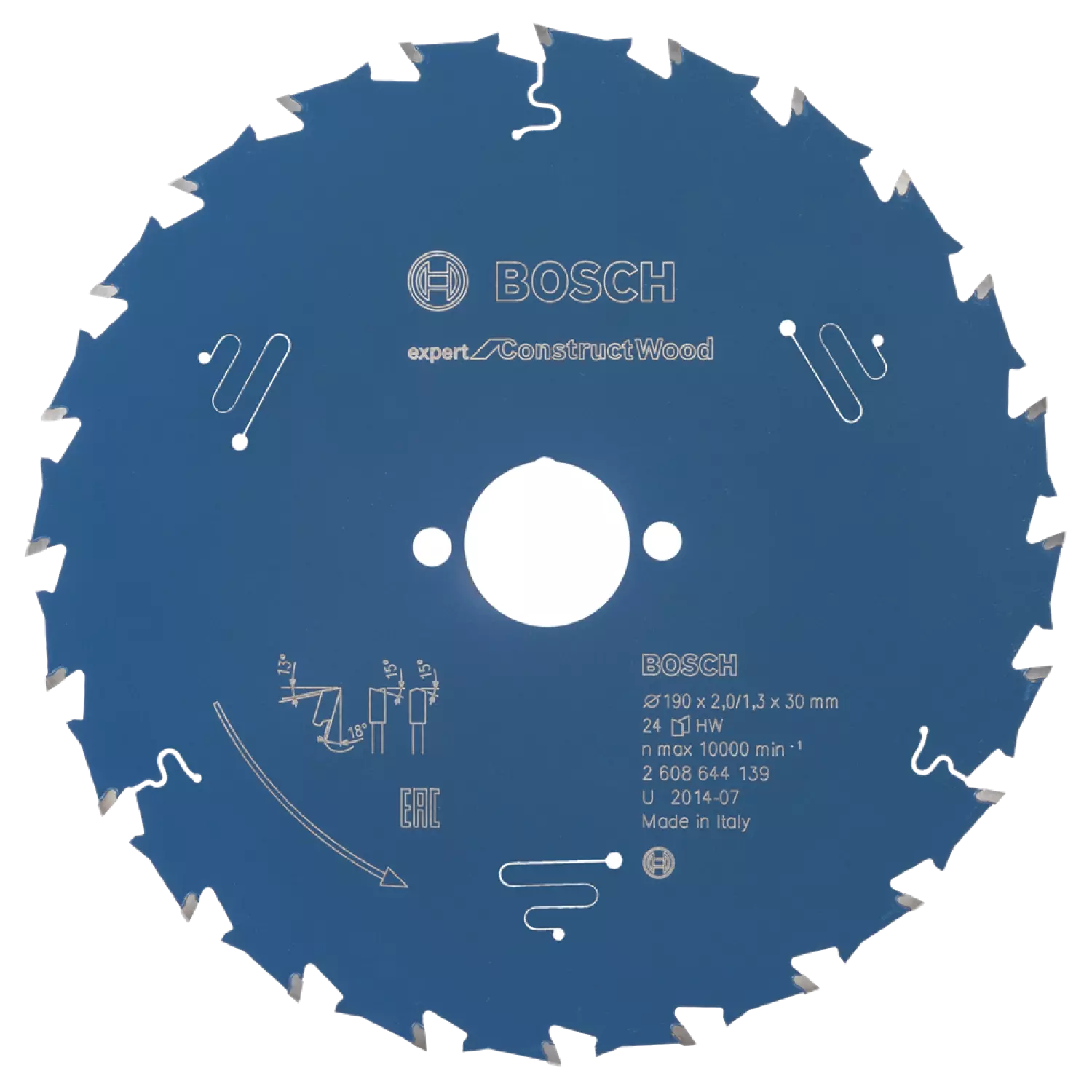 Bosch 2608644139 Expert Cirkelzaagblad - 190 x 30 x 24T - Hout - Carbide