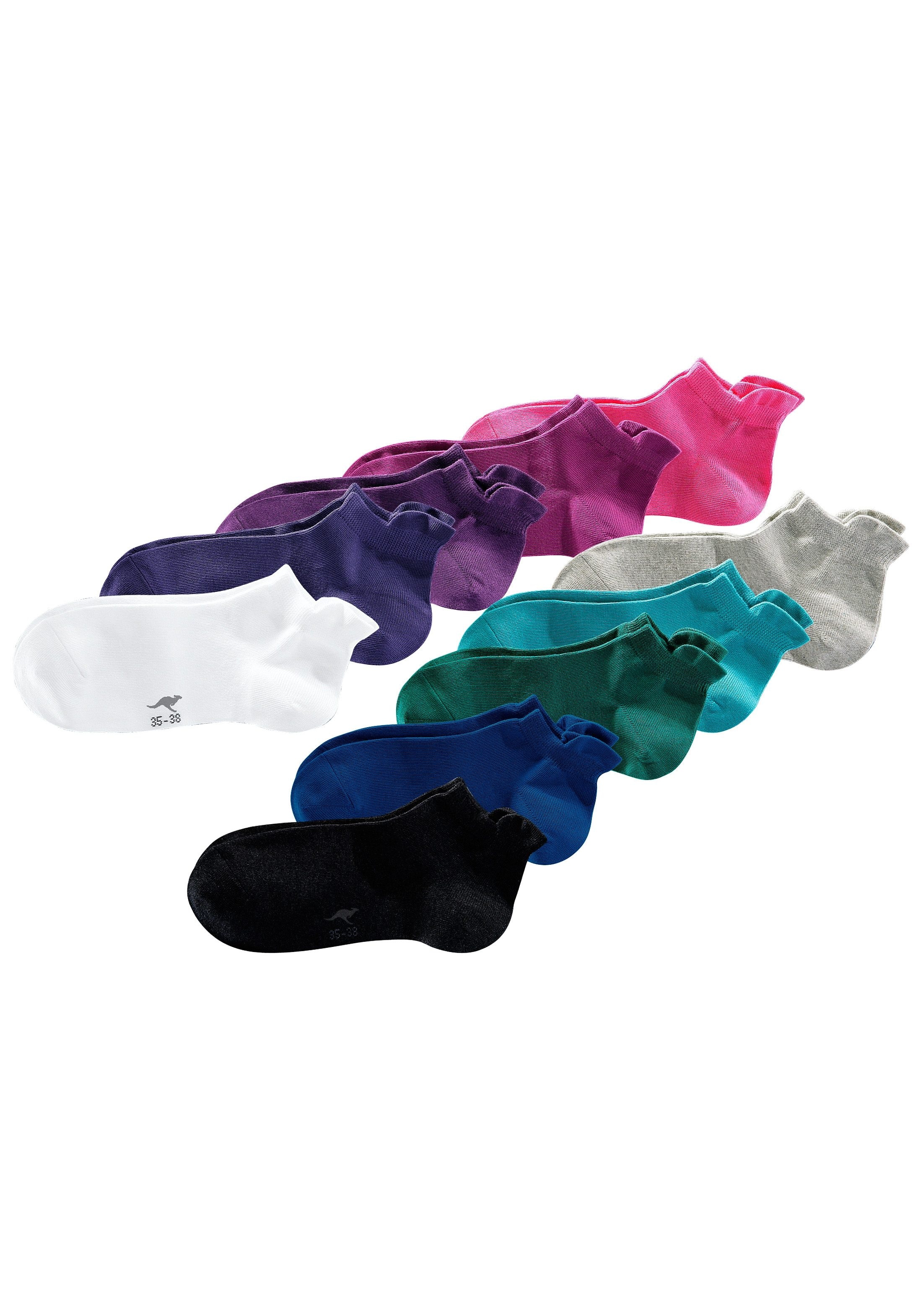 KangaROOS Sneakersocken Packung, 10 Stk. tlg. mit erhöhtem Bündchen