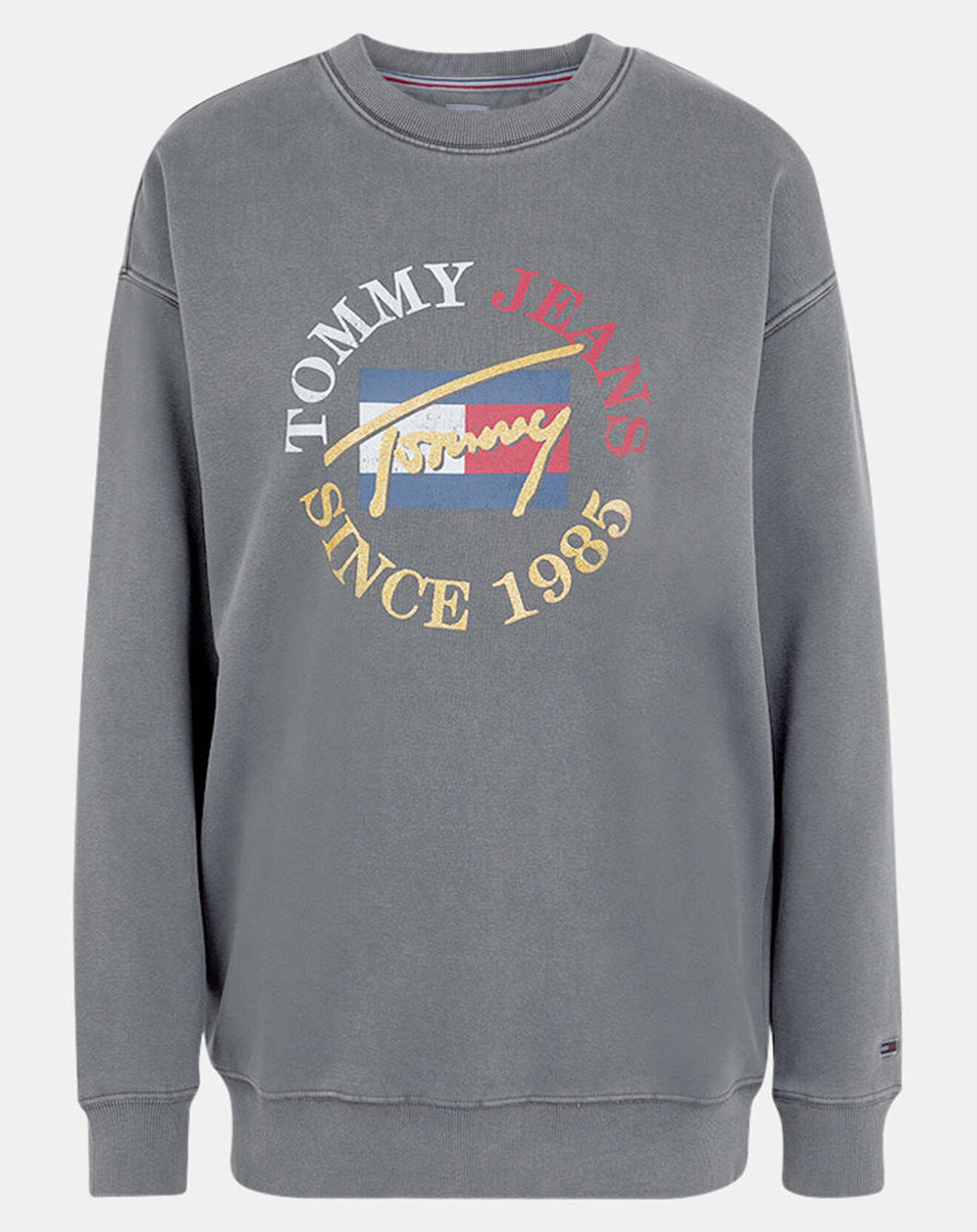 Tommy Jeans Sweat en Coton Bio mélangé Vintage Crew noir délavé