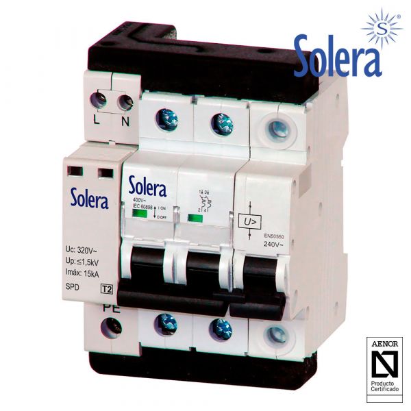 Solera Interruptor Automático Monofásico 2 Polos 2p 40ª C 10ka ombi2p40t15 - 02874