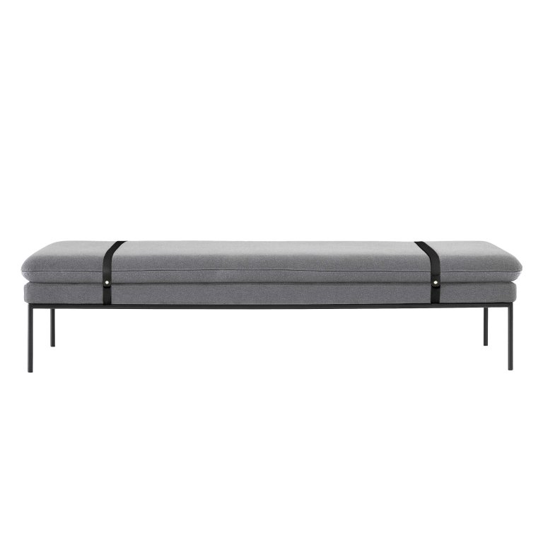 Ferm Living Turn Daybed bank Wool met zwarte band, lichtgrijs