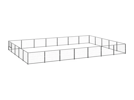 Chenil extérieur cage enclos noire 700 x 500 x 70 cm 02_0000526