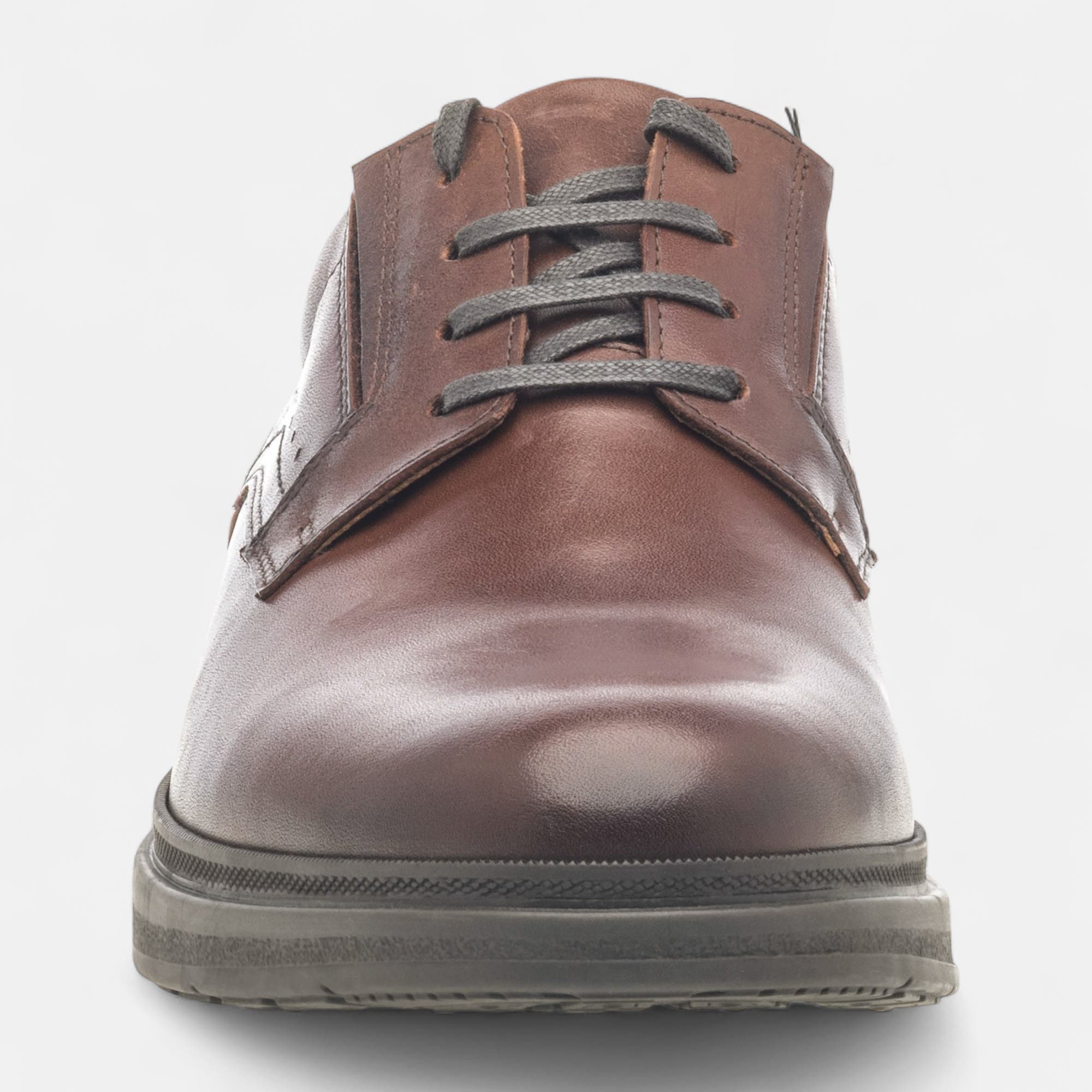 Derbies Homme en cuir cognac
