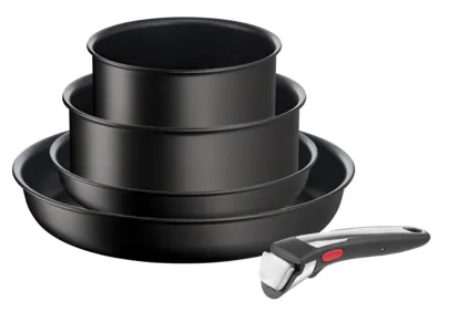 Tefal L3959543, Stegesæt, Sort, Aluminium, Titanium, Sort, Thermo-Spot