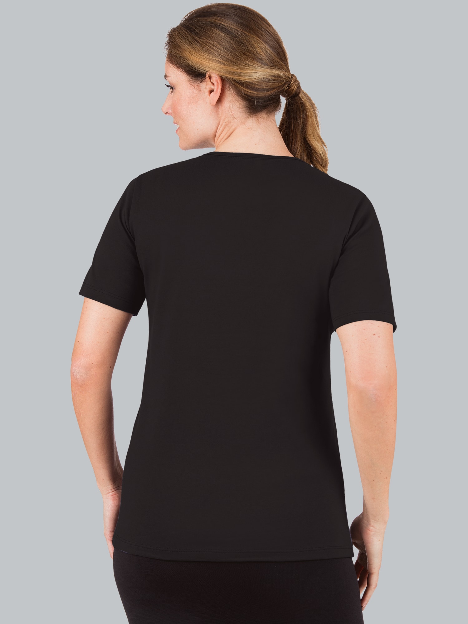T-Shirt mit Kristallsteinen Schwarz