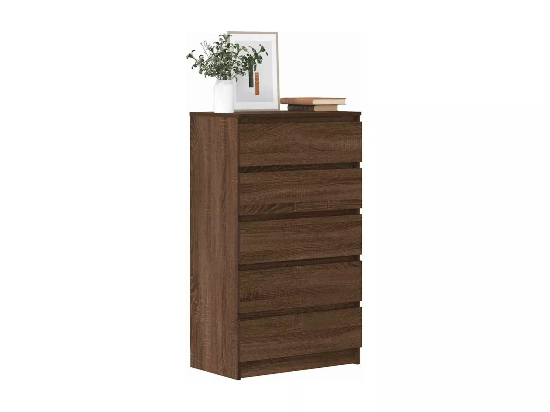 Commode Chêne marron 60x36x103 cm Bois d'ingénierie