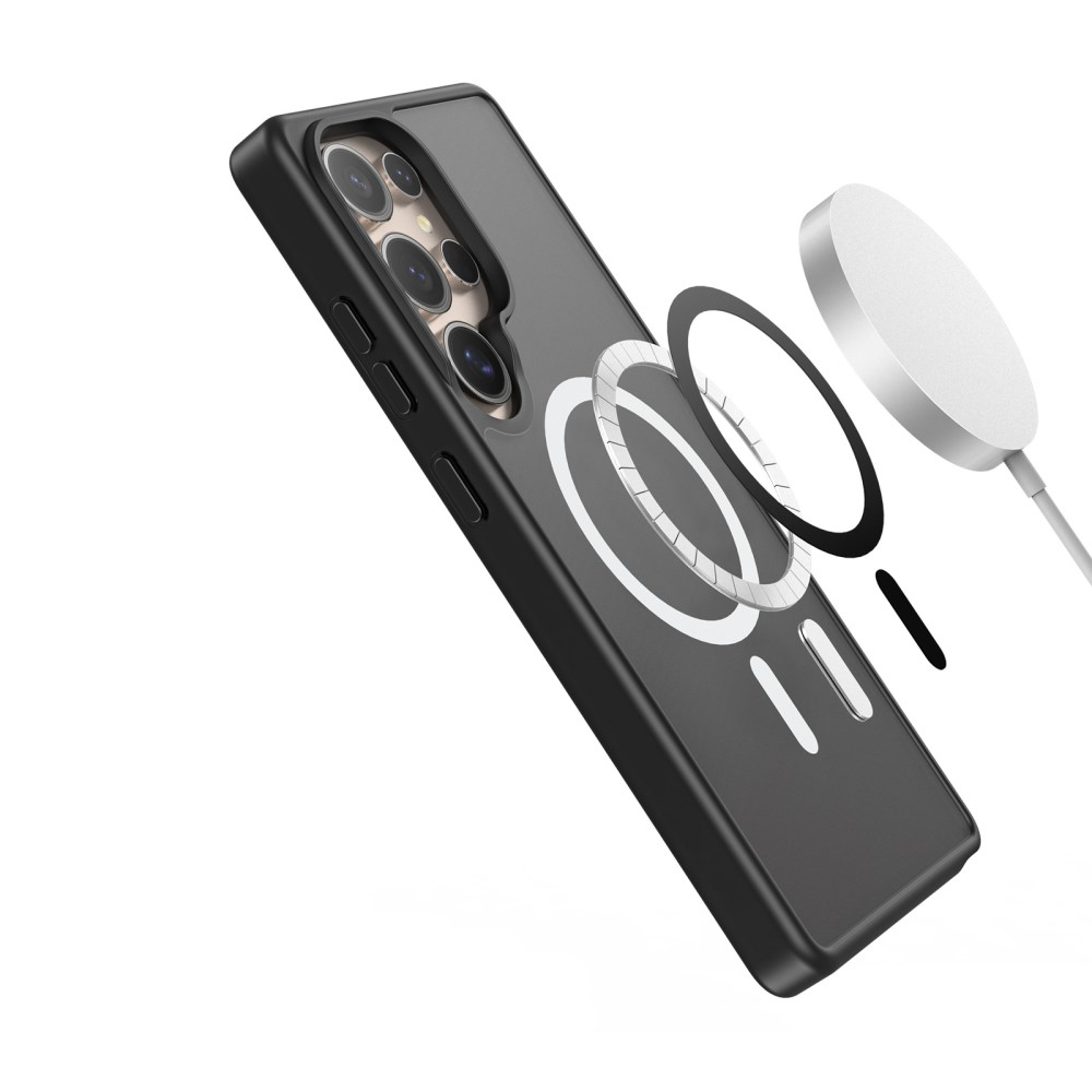 Samsung Galaxy S25 Ultra Hybrid Hardcase Hülle mit TPU Bumper MagSafe-Modul - Schwarz
