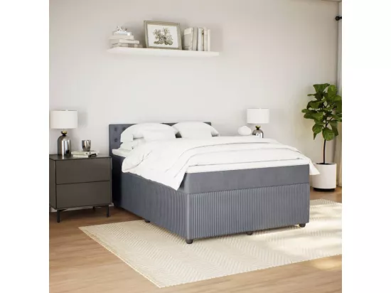 Sommier à lattes de lit et matelas Gris foncé 140x190cm Velours