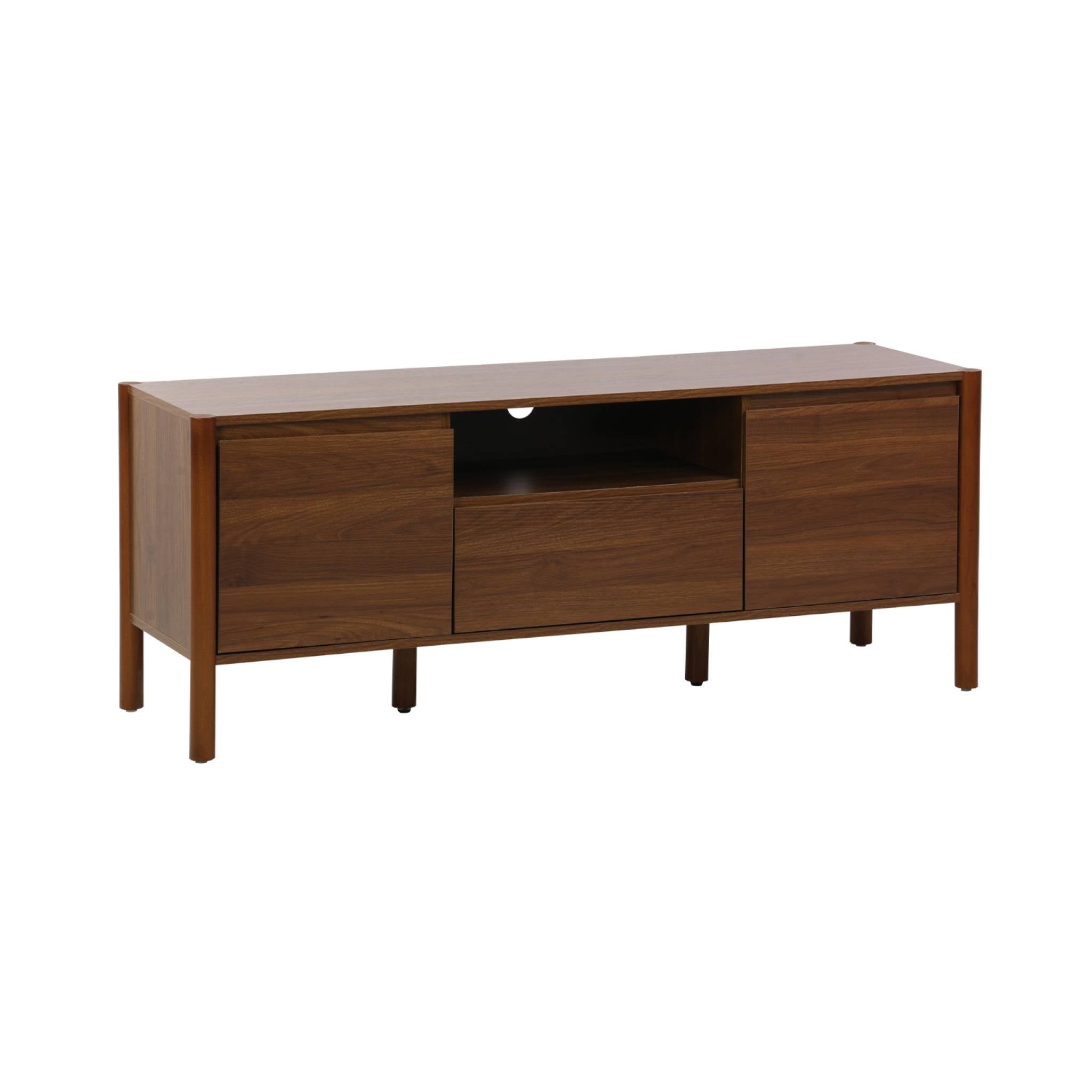 sweeek - TV-meubel houteffect 2 deuren 1 lade 140cm