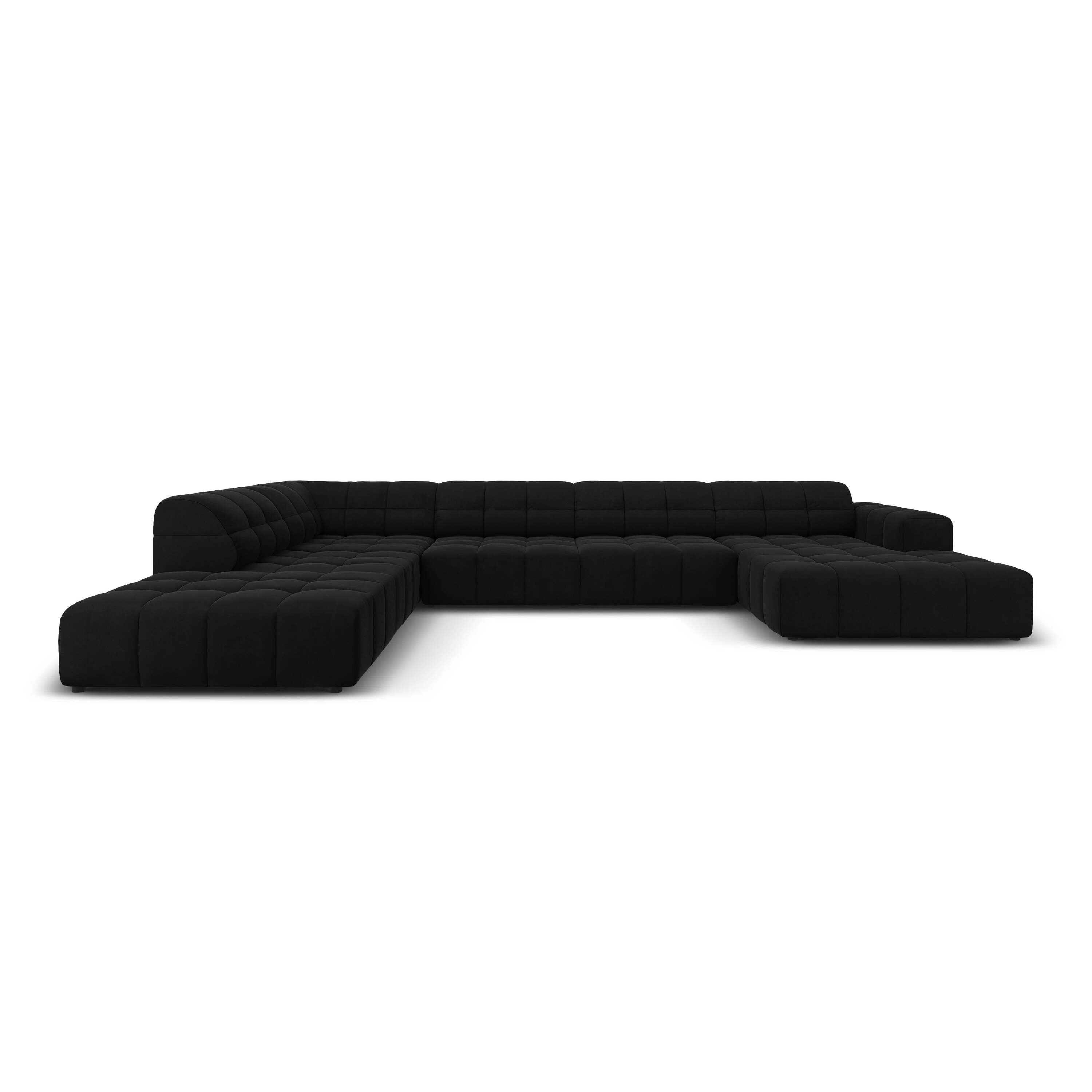 Cosmopolitan Design Chicago U-bank - Hoek Links - Velvet -  Zwart