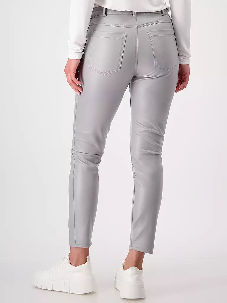 MONARI Hose in Lederoptik 7/8 grau