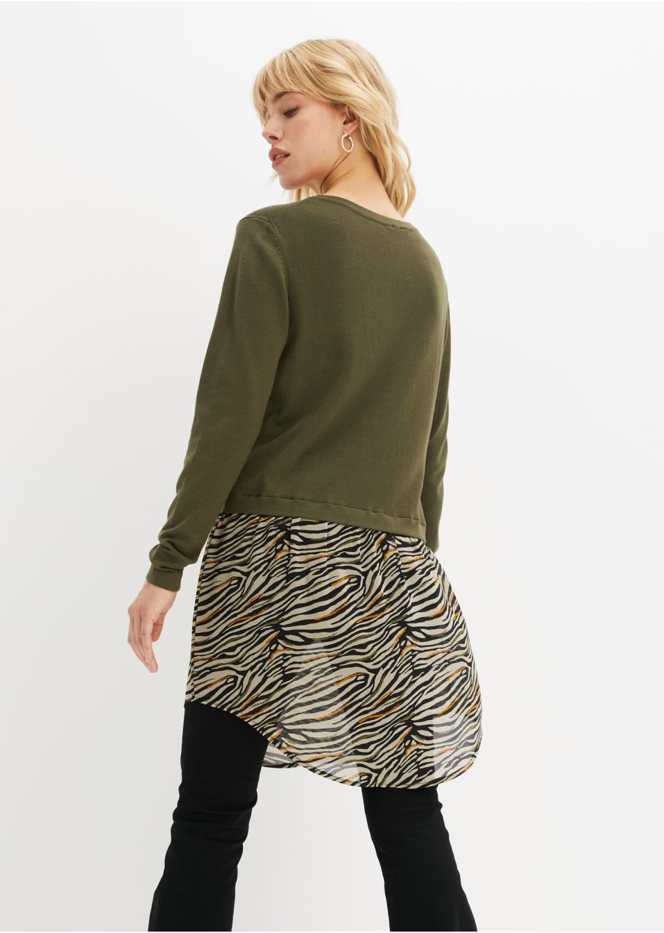Pull avec empiècement jupe avec viscose