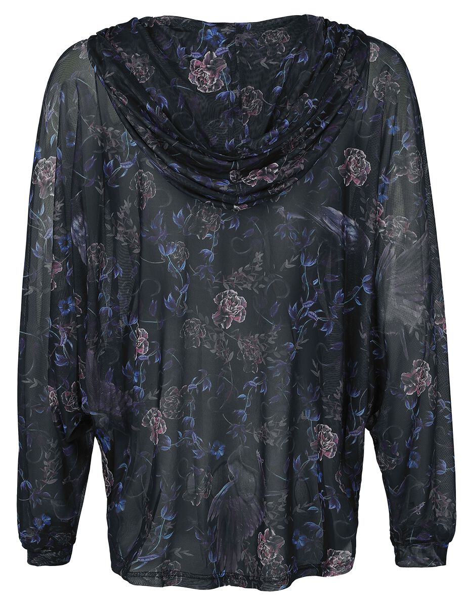 Purple Night Crows Mesh Bat Hoodie | Jawbreaker Sweat-shirt zippé à capuche