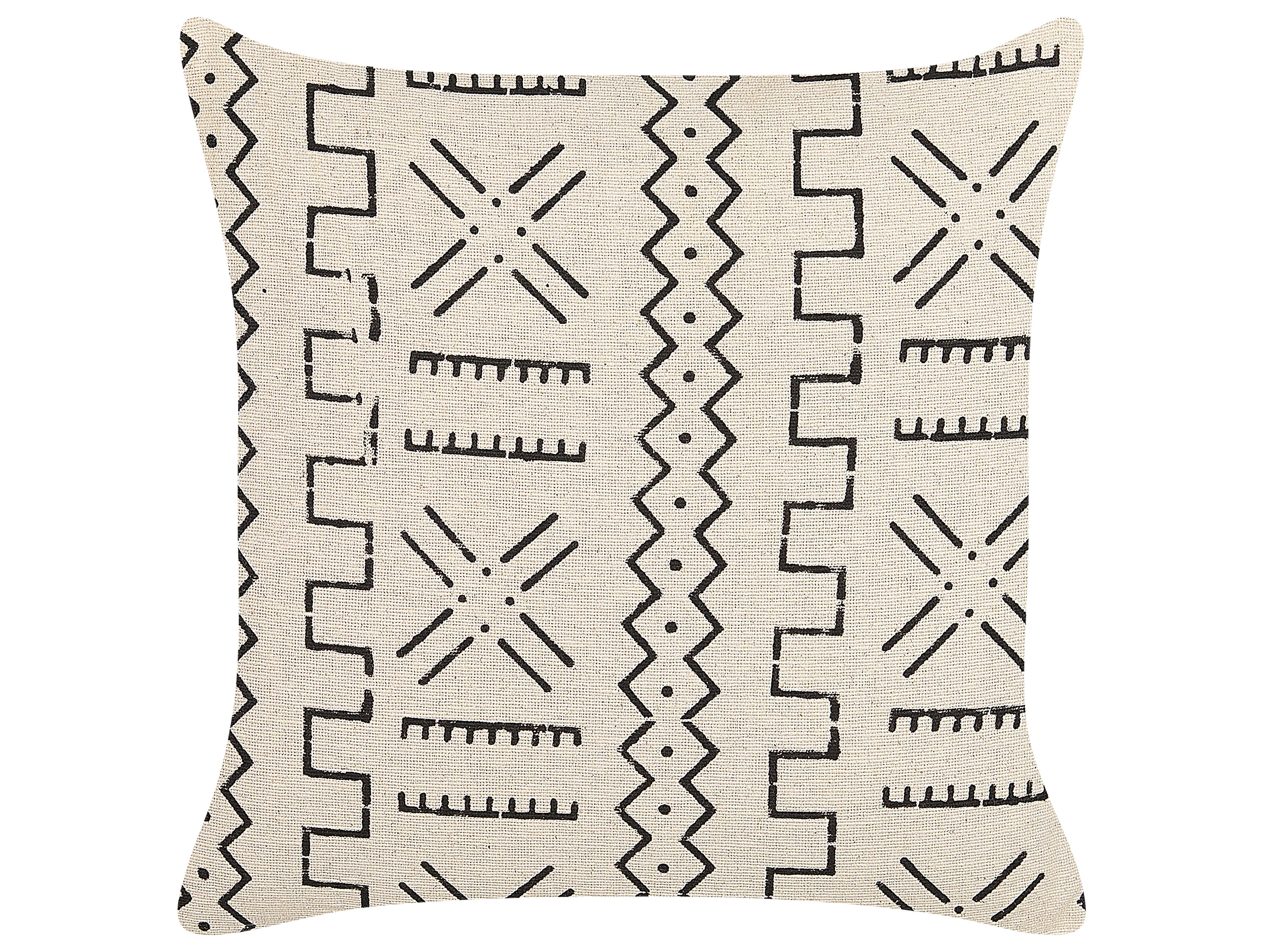 Set van 2 sierkussens MYRICA Katoen 45 x 45 cm Wit geometrisch patroon