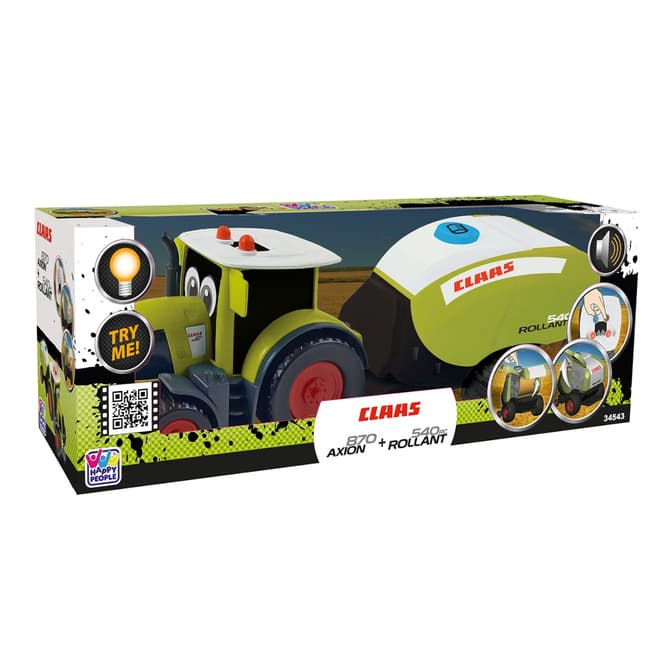 Happy People - Traktor Claas Axion 870 mit Anhänger Rollant 540
