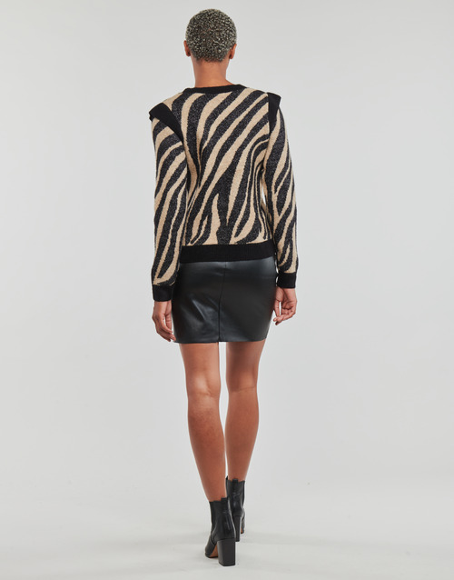 Vila - VISPARKLE L/S GLITTER KNIT TOP - Noir / Blanc