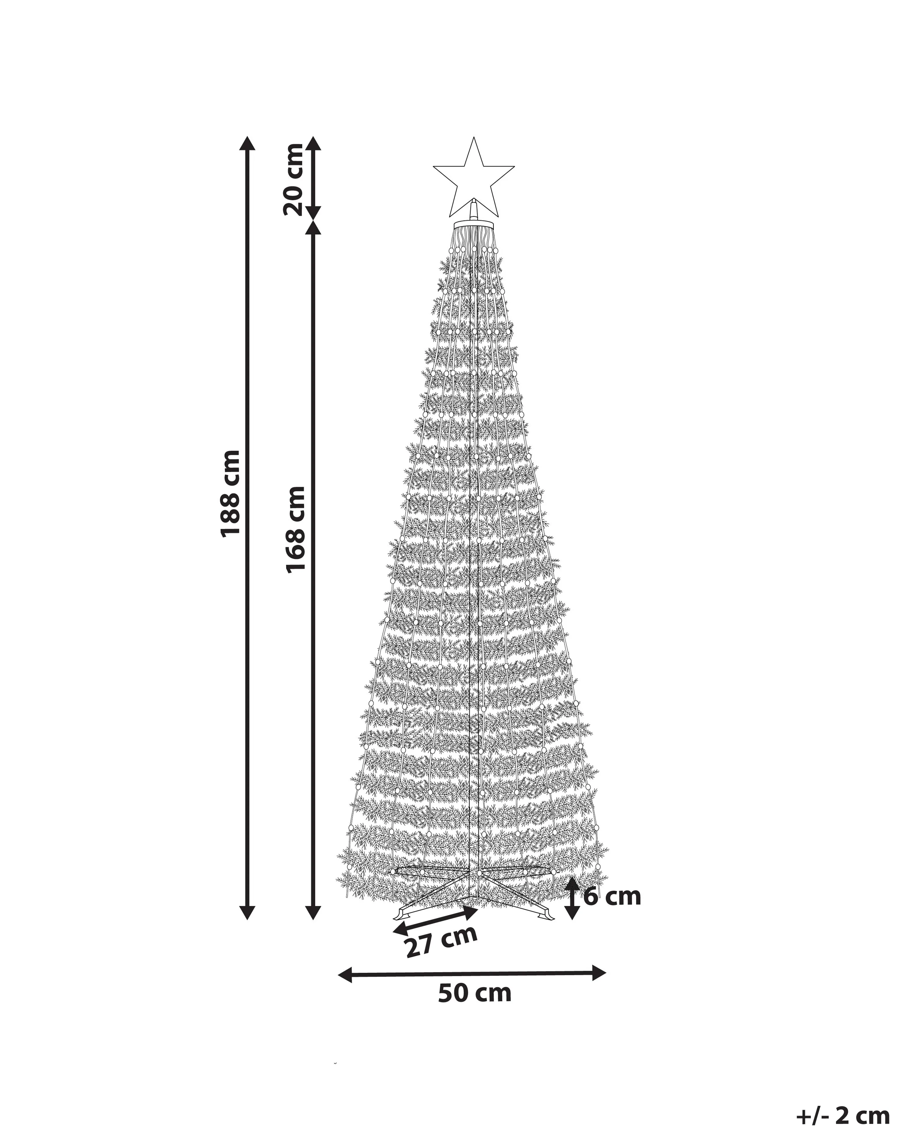 Vloer kerstversiering slimme LED met app SAARLOQ Kerstboom 188 cm Groen
