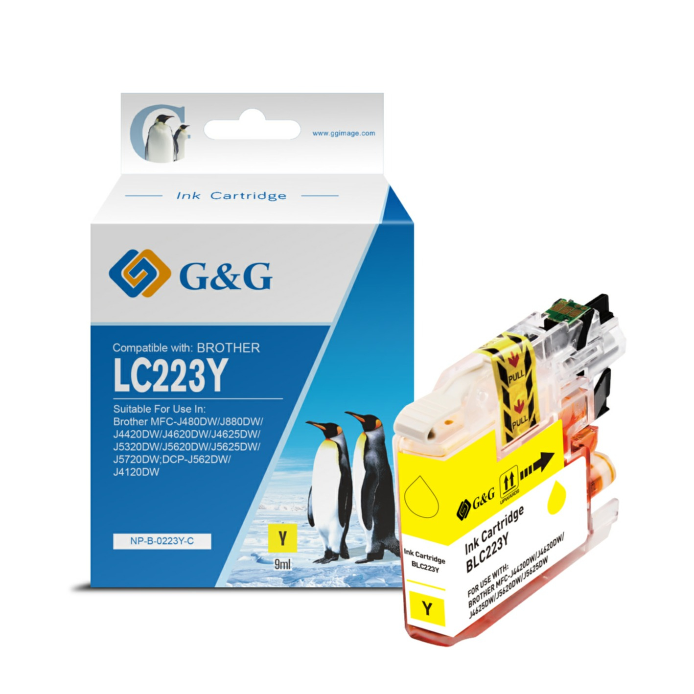 Ersetzt Brother LC223Y Druckerpatrone Printer Tintenpatrone (550 Seiten / 8ml) - Gelb