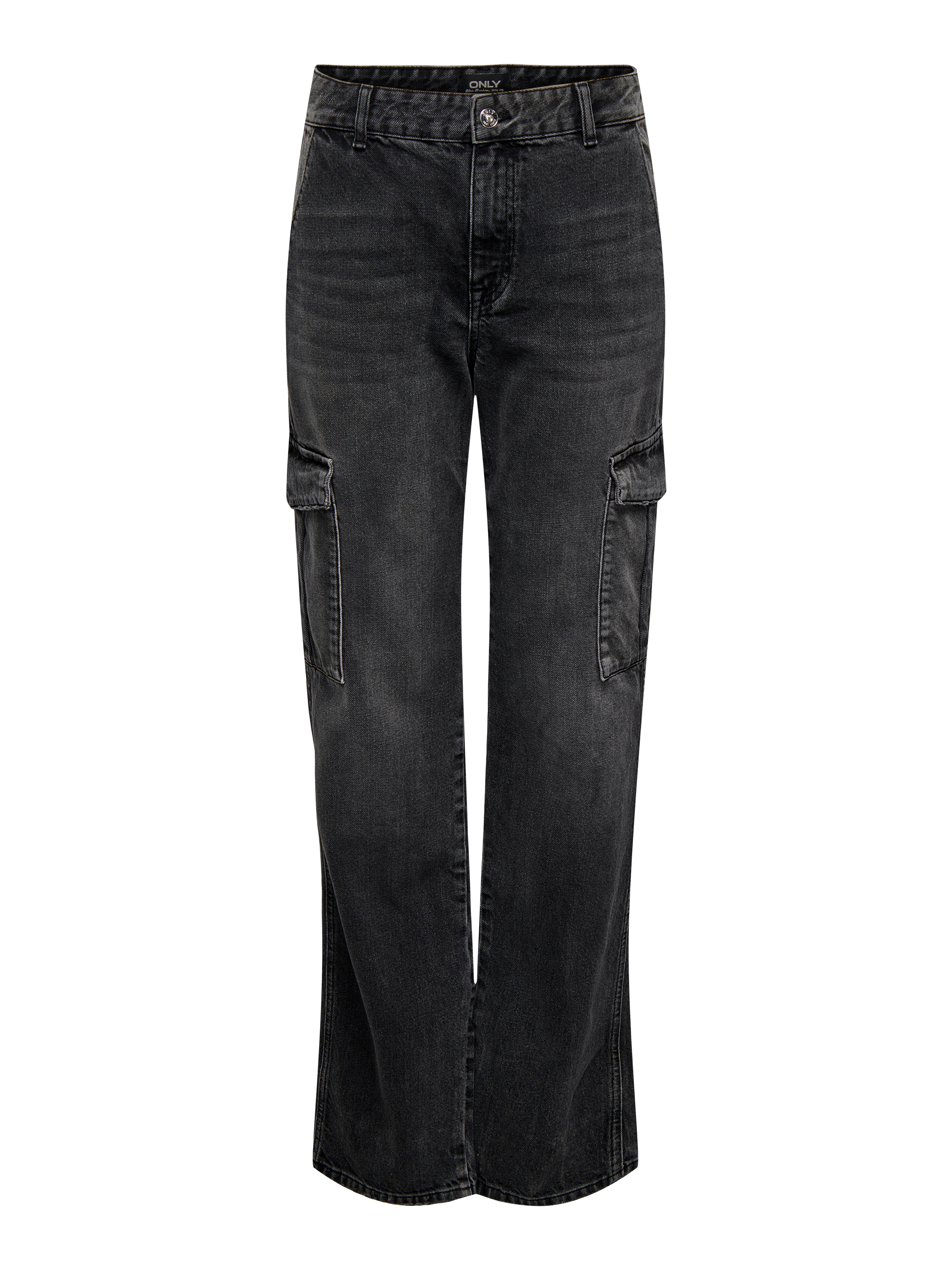ONLJUNE Hohe Taille Gerade geschnitten Jeans Washed Black