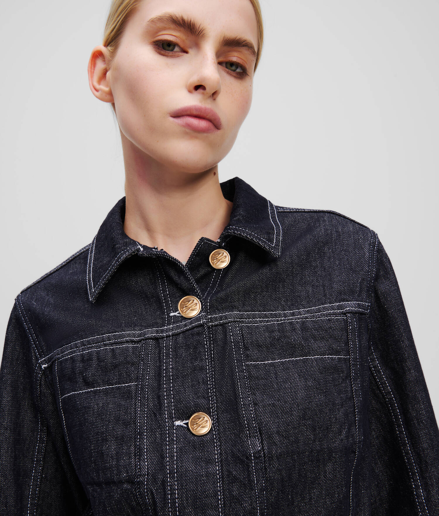 VESTE EN JEAN CROPPED - Bleu Foncé
