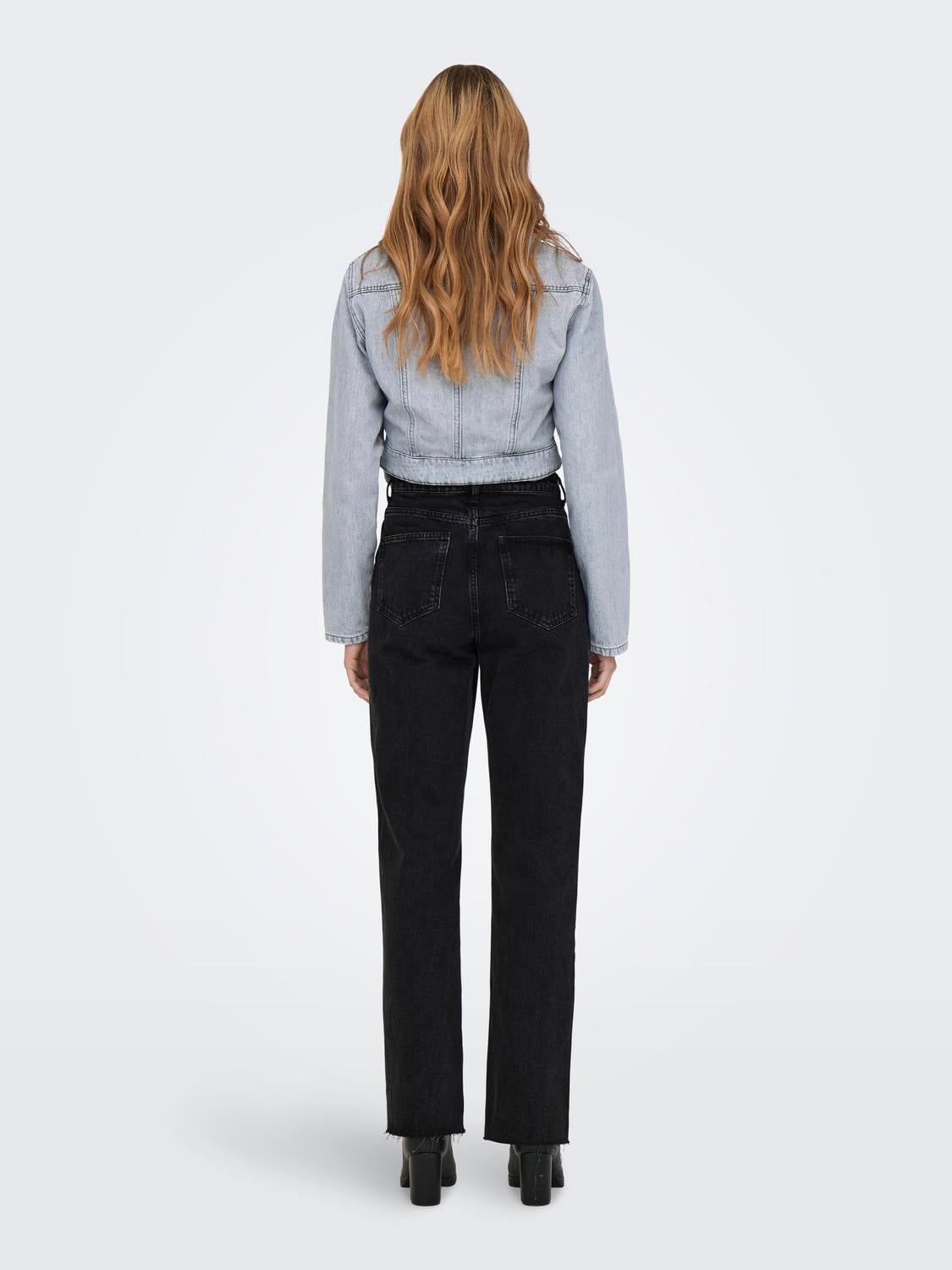 ONLRILEY Hohe Taille Gerade geschnitten Jeans Washed Black