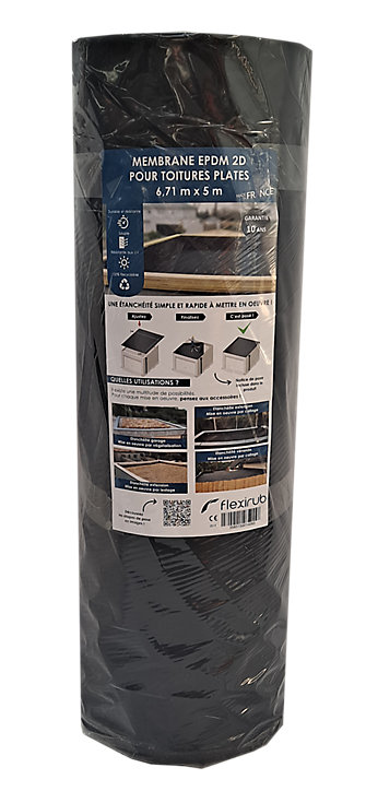 Membrane EPDM 2D étancheité des toitures - 1 mm - 6,71 m x 5 m