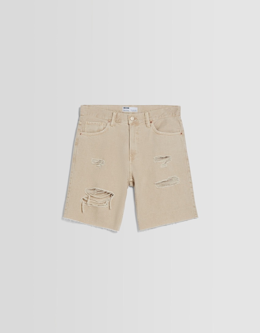 Bermuda jeans rasgada