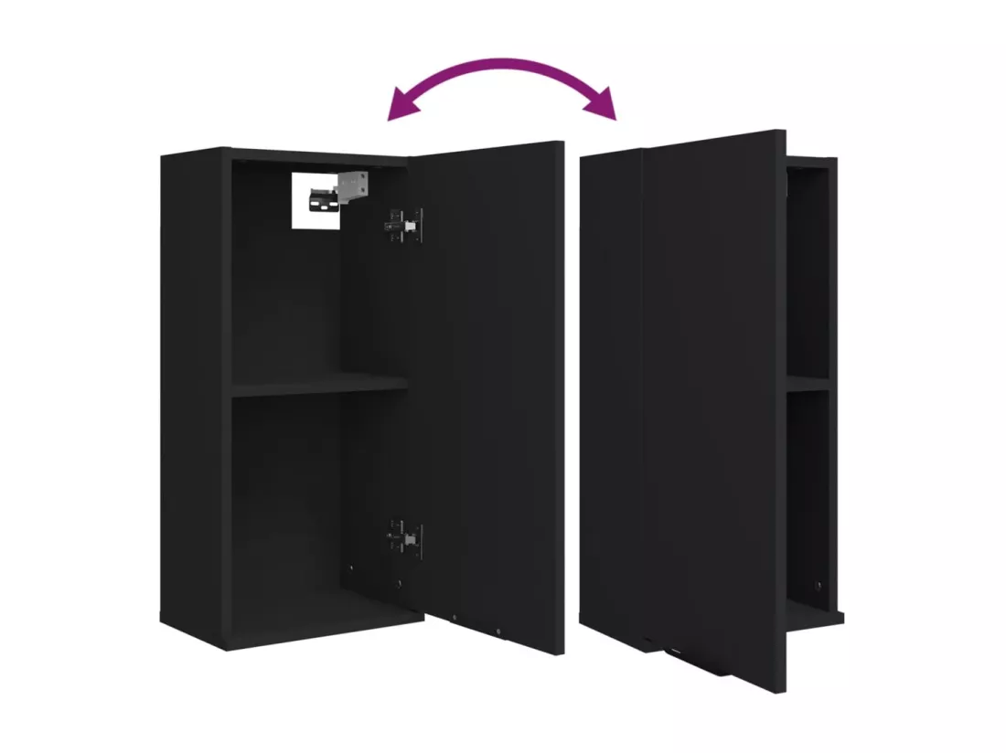 Armoire murale de salle de bain Noir 32x20x67 cm