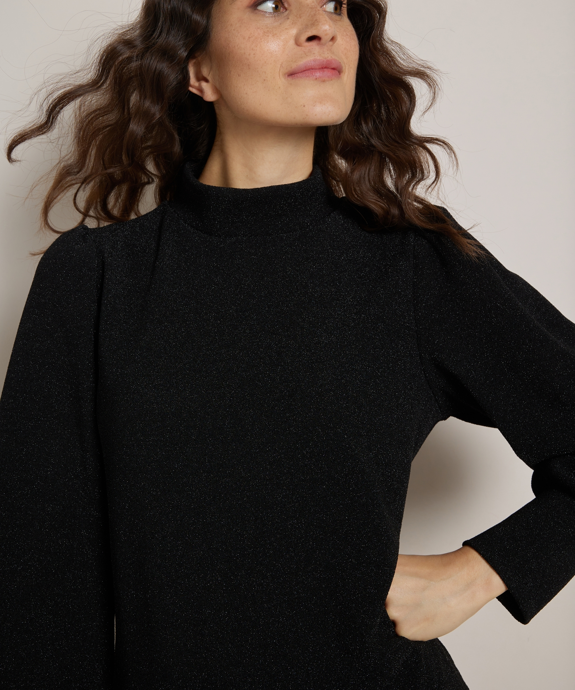 glitter top met pofmouw