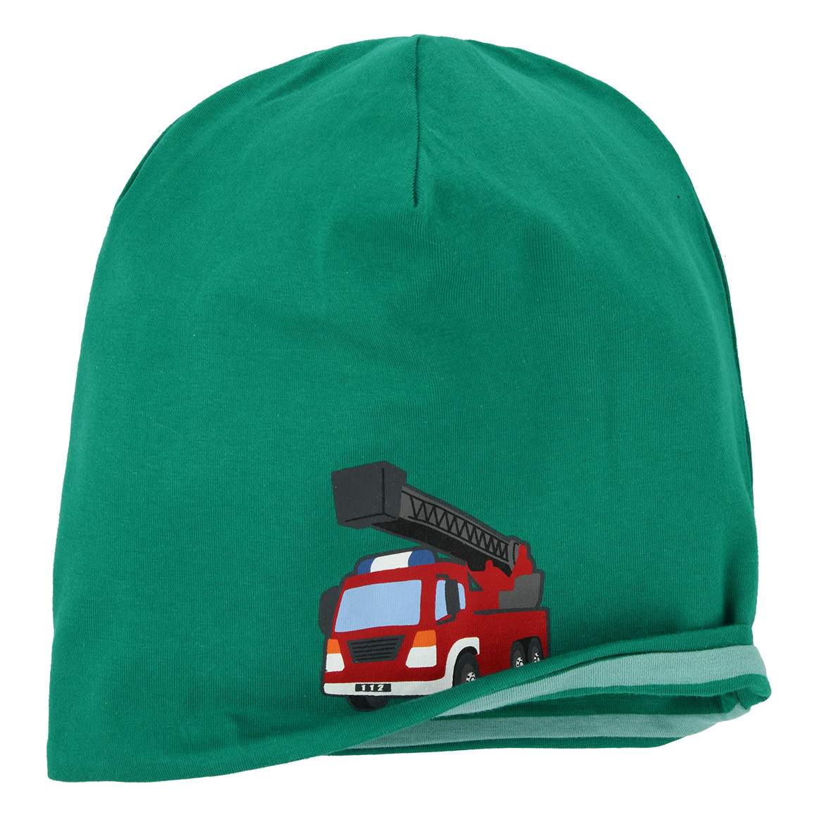 Topolino Jungen Beanie mit Feuerwehr-Print grün