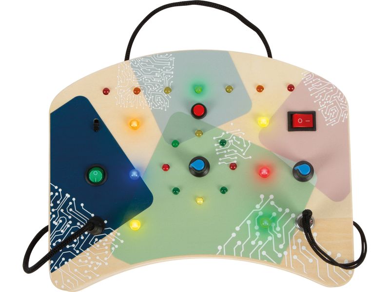 small foot Motorikbrett LED Licht und Schalter Elektronisches Lernspielzeug zur Förderung von Neugier und Motorik