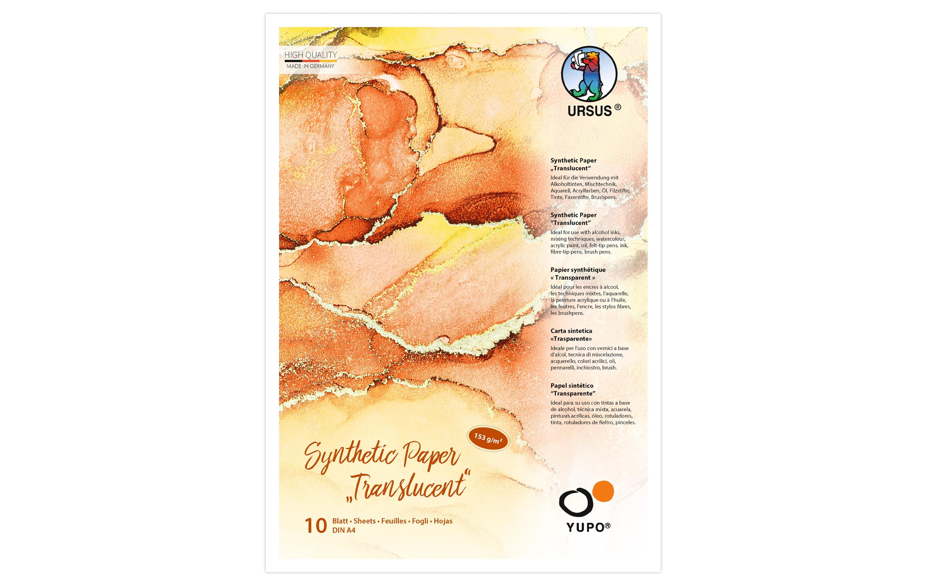 Malblock Yupo Synthetik, A4, 153 g/m², 10 BlattSynthetikpapier zum Kreieren von tollen Kunstwerken