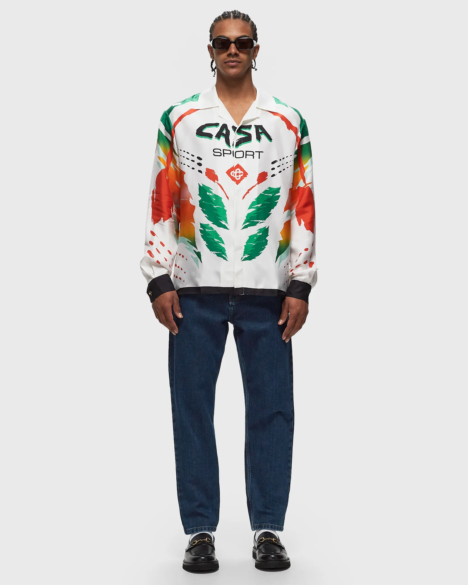 Casablanca UNISEX CUBAN COLLAR LONG SLEEVE SHIRT